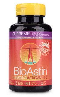 BioAstin Supreme Havajský astaxanthin Vegan 6 mg, 60 kapslí