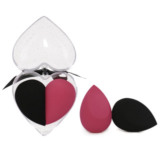 Houbička Make-up blender sada 2 ks obal ve tvaru srdce