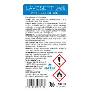 Lavosept® roztok - dezinfekce s vůni citronu, 500 ml (rozprašovač)