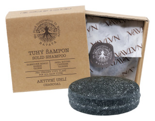 NATAVA Tuhý šampon - Aktivní uhlí 85 g