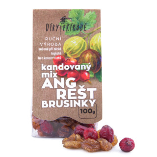 Kandovaný MIX angrešt a brusinky 100 g