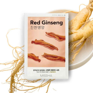 Missha - Airy Fit Sheet Mask - Red Ginseng - Plátýnková maska, červený ženšen, 19g