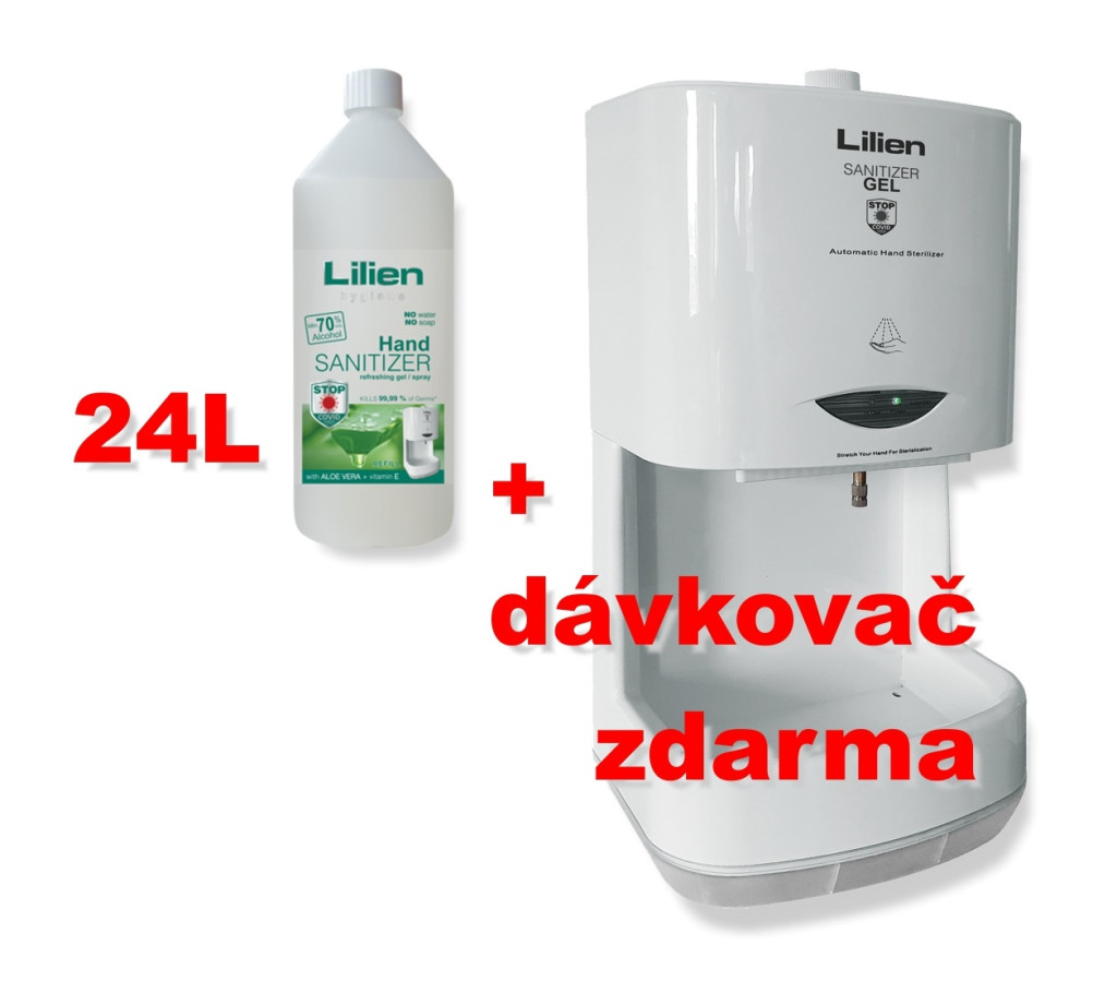 Lilien STOP COVID sada - automatický dávkovač + 24 l dezinfekce